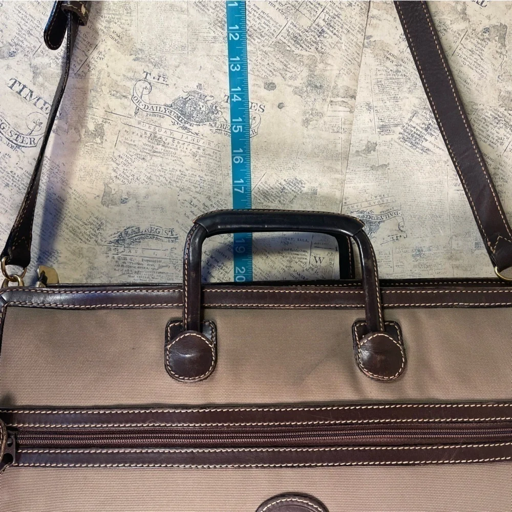 Gucci canvas and leather briefcase - laptop bag Vintage 50s